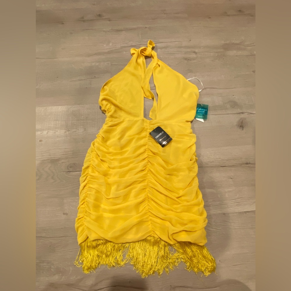 Forever 21 exclusive yellow fringe festival/cowgirl dress. Size L. Halloween